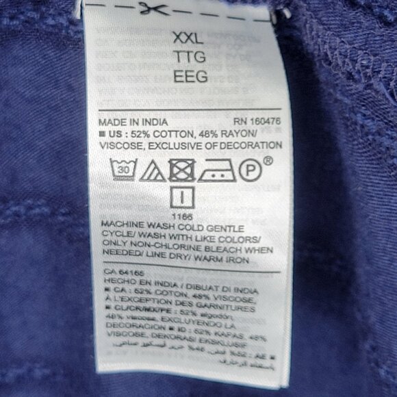 Old Navy Blue Tiered Tank Top Smocked Back, Size XXL - Picture 3 of 5